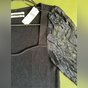 By Anthropologie Lace Sleeve Sweater